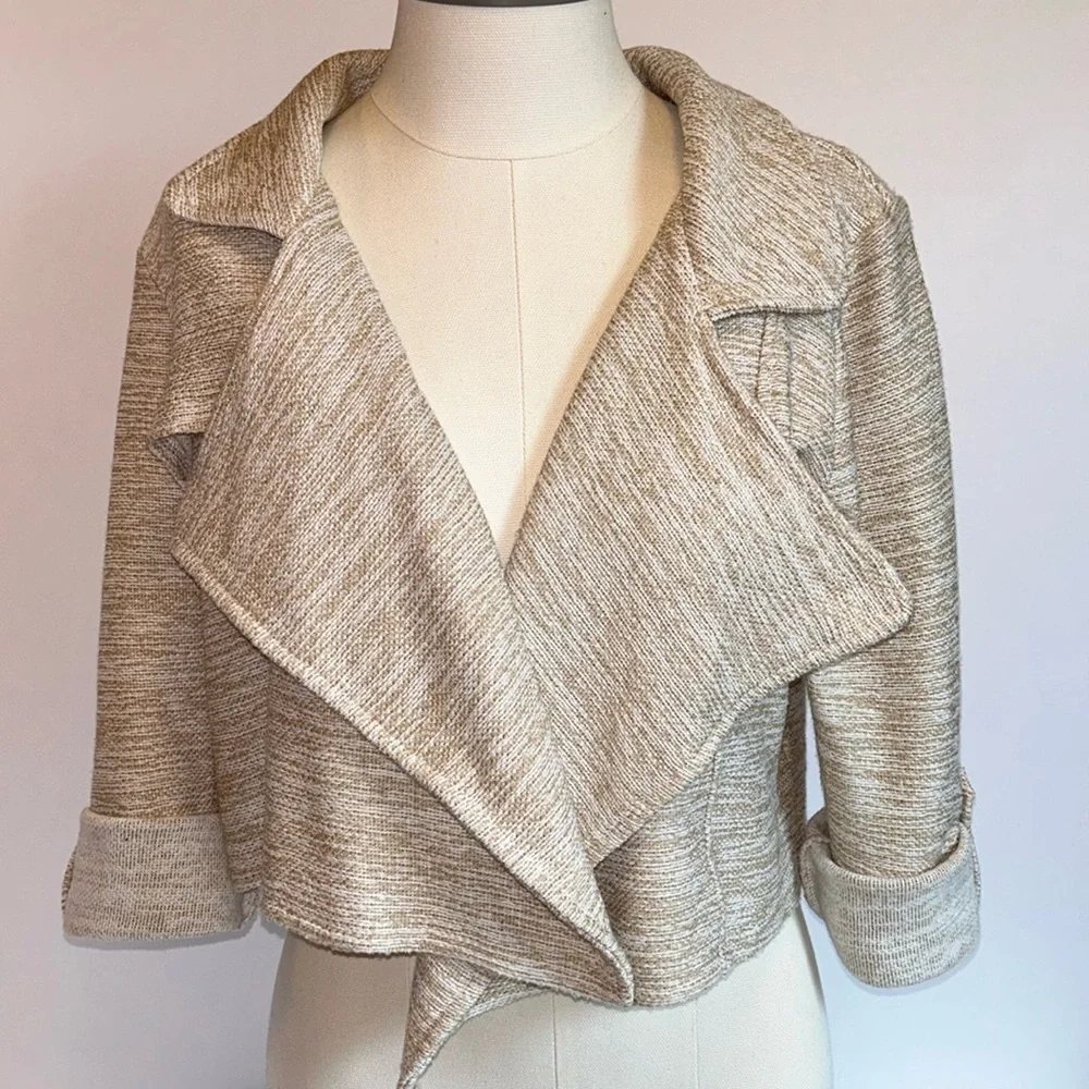 Dolan Left Coast Collection Cotton Sand-tone Long Sleeve Crop Jacket Women’s S - Picture 3 of 14